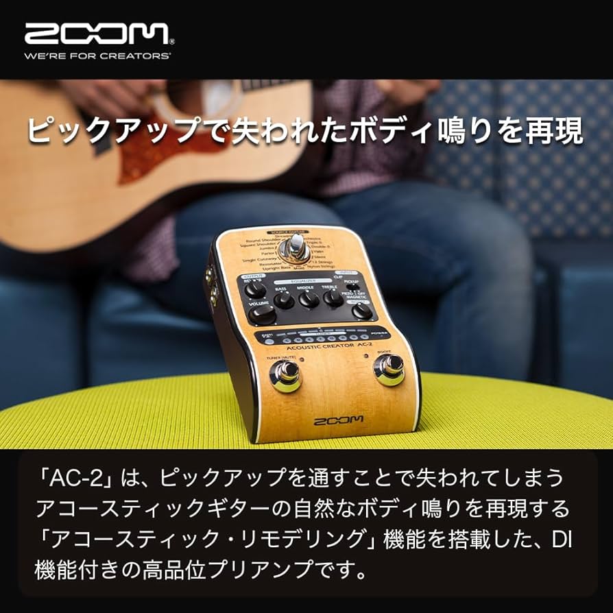 Amazon.co.jp: ZOOM ズーム AC-2 アコースティックギター用プリアンプ