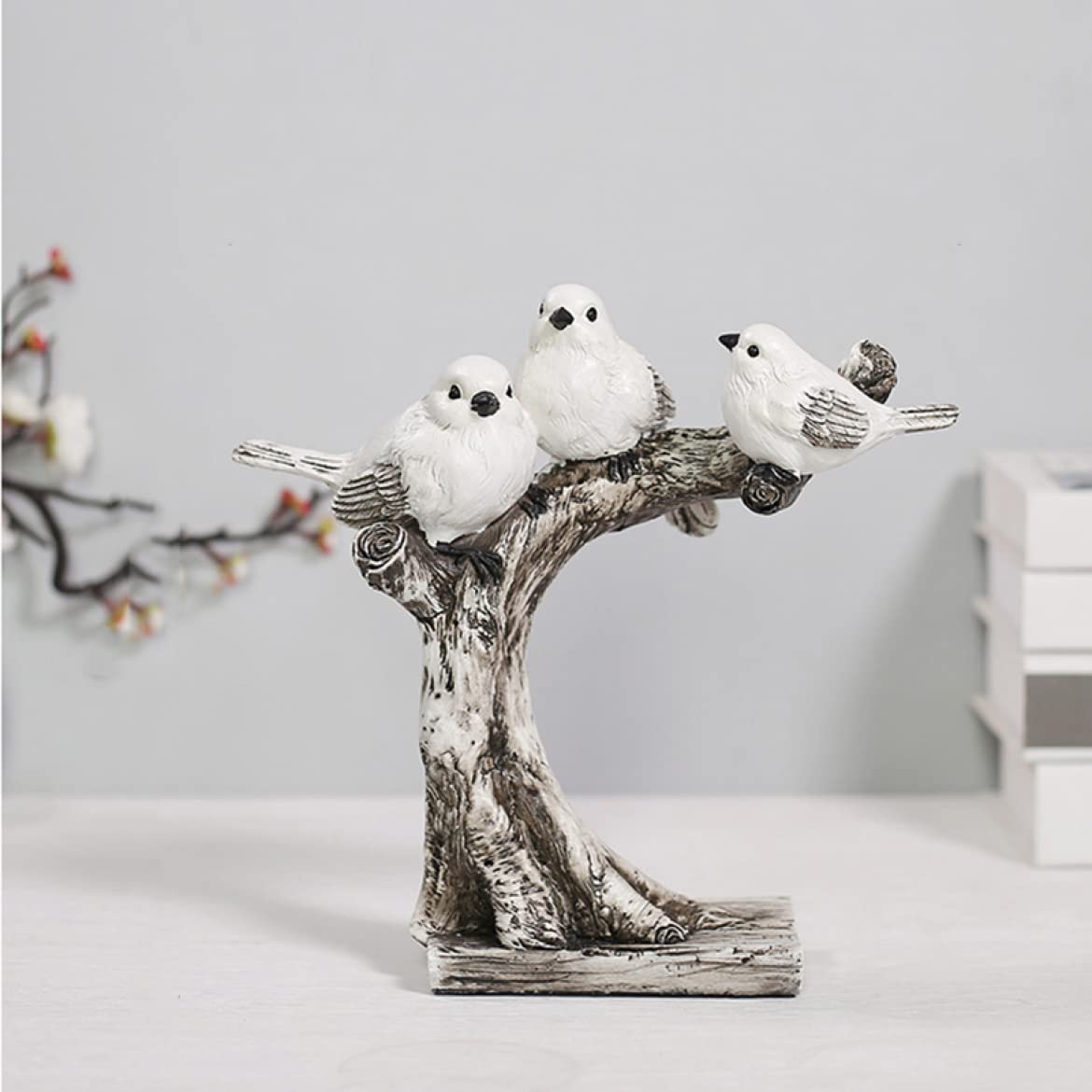 Amazon.co.jp: 置物 エレガント 鳥の置物 鳥オブジェ 小鳥 F ホワイト