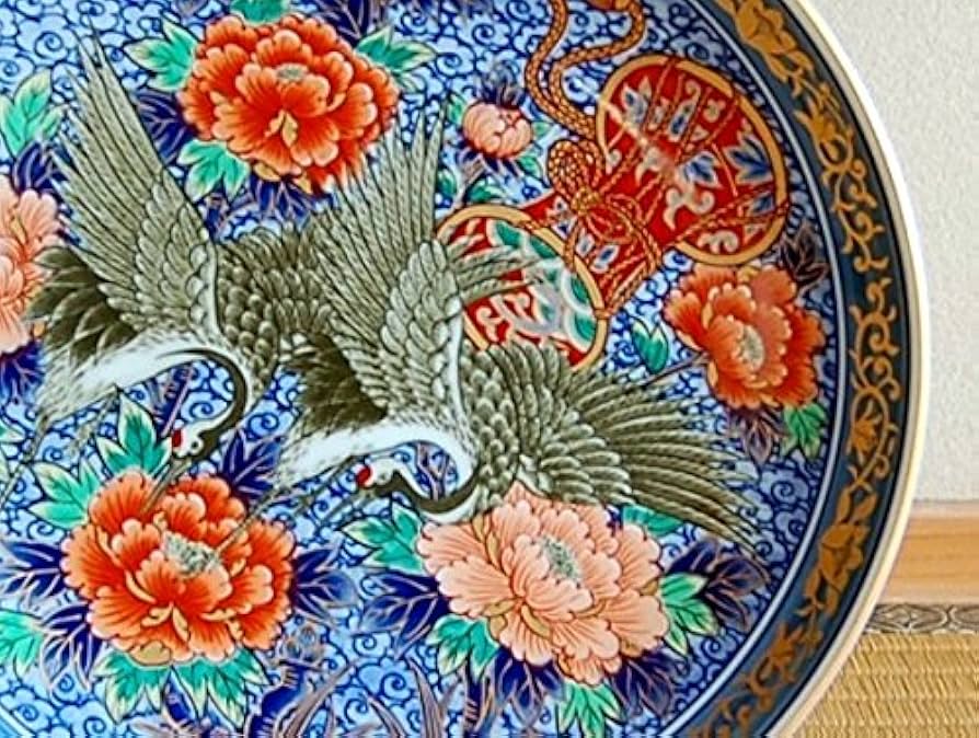 Amazon.co.jp: 飾り皿 絵皿 大皿 スタンド付き 有田焼 弥左ヱ門窯 陶器