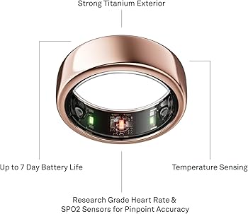 Amazon.com: Oura Ring Gen3 Horizon - Rose Gold - Size 6 - Smart