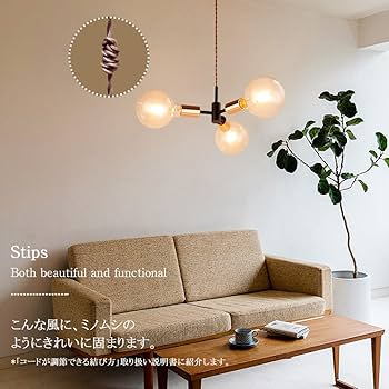 Amazon.co.jp : Cerdeco 3灯式ペンダントライト 「黒金」から滲む凛々