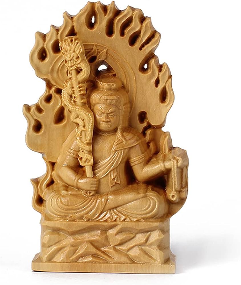 Amazon｜不動明王 仏像 木彫り 高級天然ツゲ木彫り 木製 仏像 五大明王