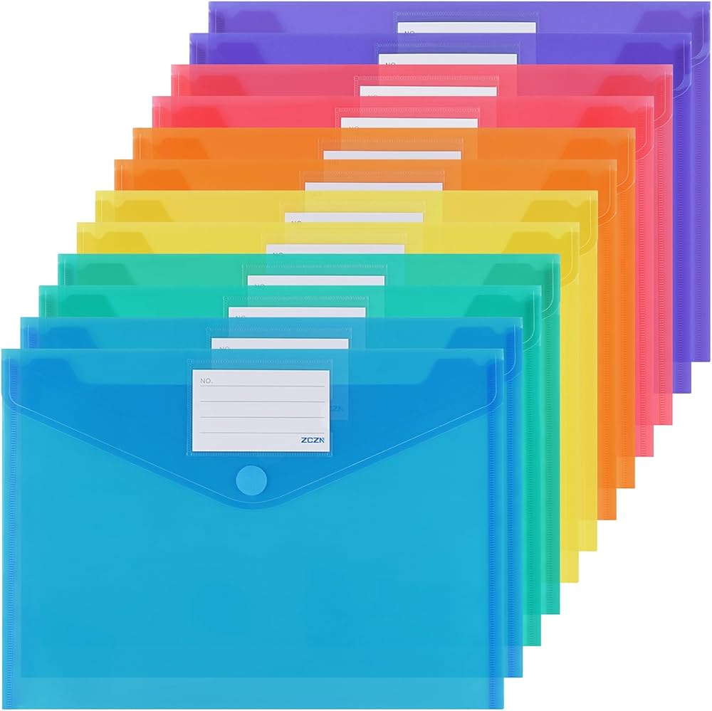 Amazon | ZCZN 書類収納 クリアホルダー マジックテープ式 クリア