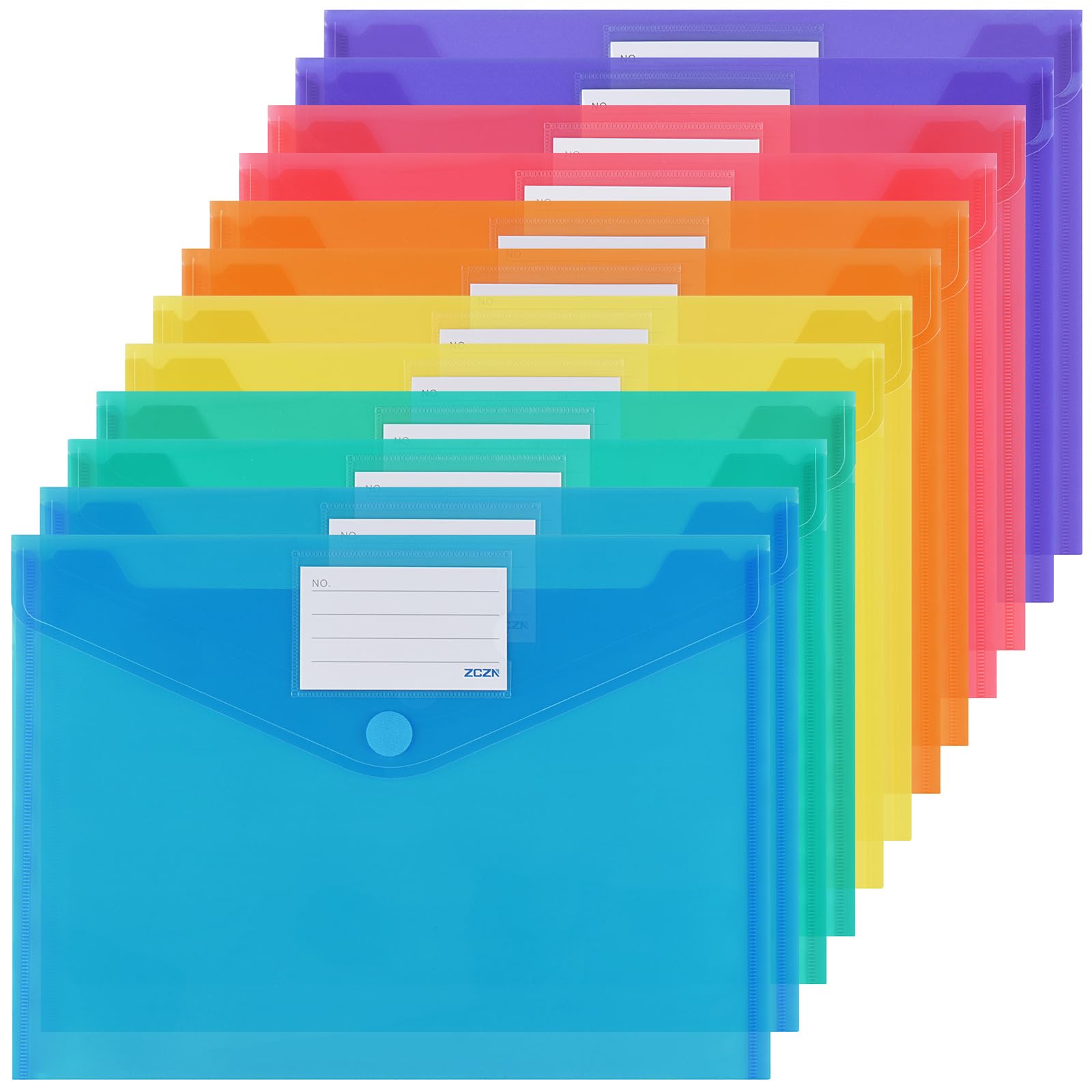 Amazon | ZCZN 書類収納 クリアホルダー マジックテープ式 クリア