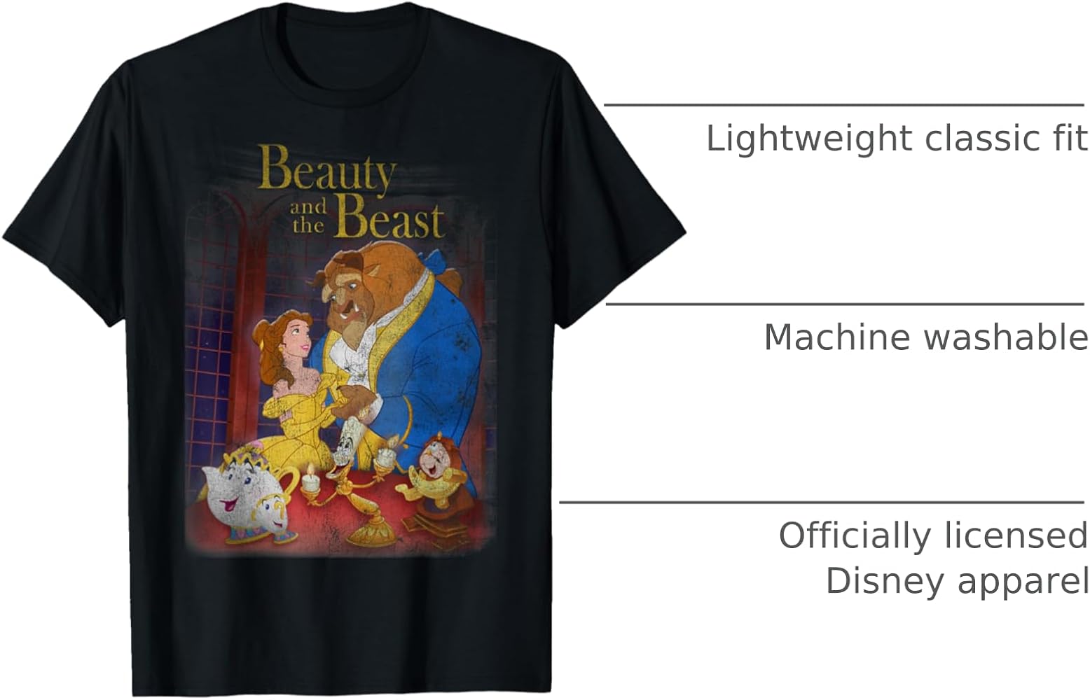 Amazon.com: Disney Beauty and The Beast Distressed Vintage Group