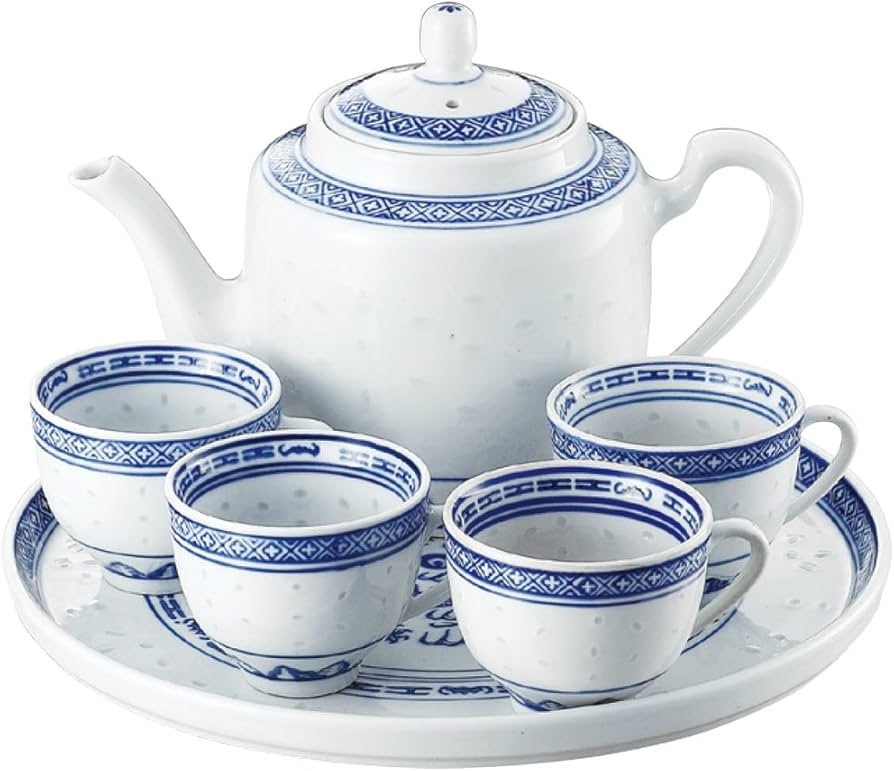 Amazon.co.jp: 景徳鎮 中華食器 ホタル 陶器 6斗 大茶具 [ティーセット