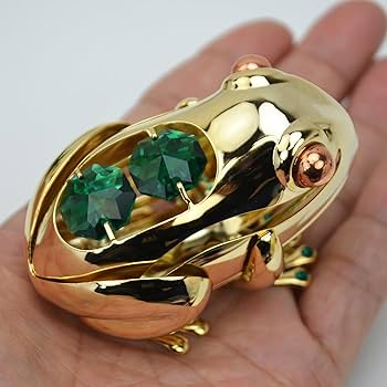 Amazon.co.jp: カエル クリスタルオーナメント ゴールド 金 ボヘミア