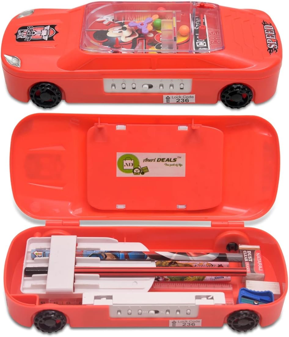 AneriDEALS Stylish Car Geometry Box on Wheels with Password Lock