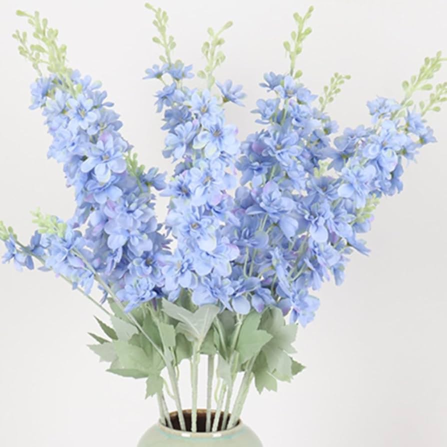 Amazon.com: OUKEYI 33.5in 6pcs Fake Flowers Delphinium Artificial