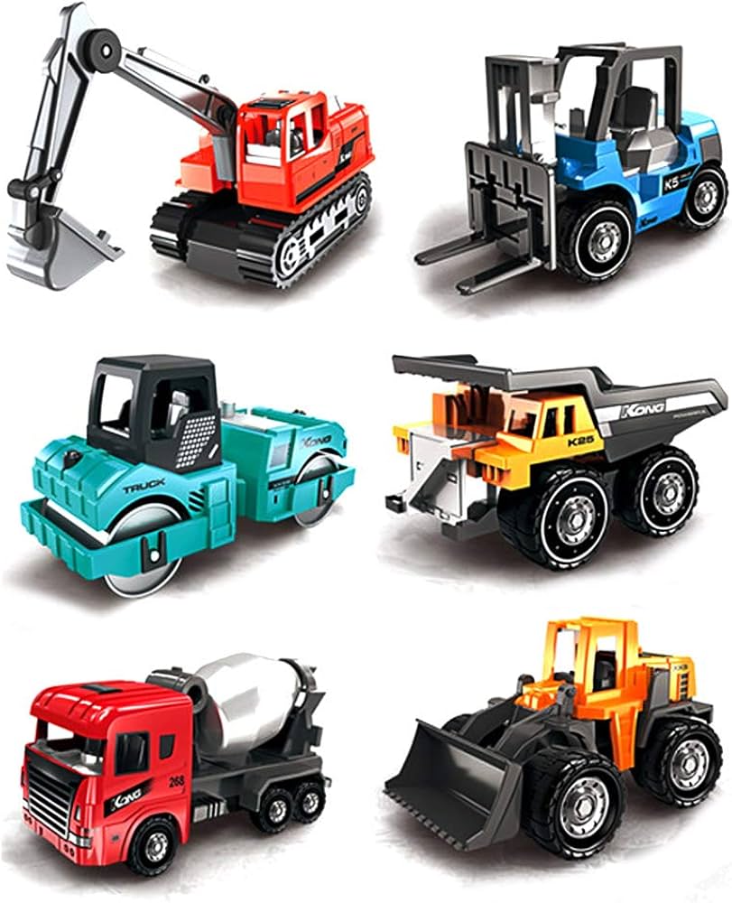 Amazon.com: Odowalker Construction Trucks 6 Pcs Colorful Mini