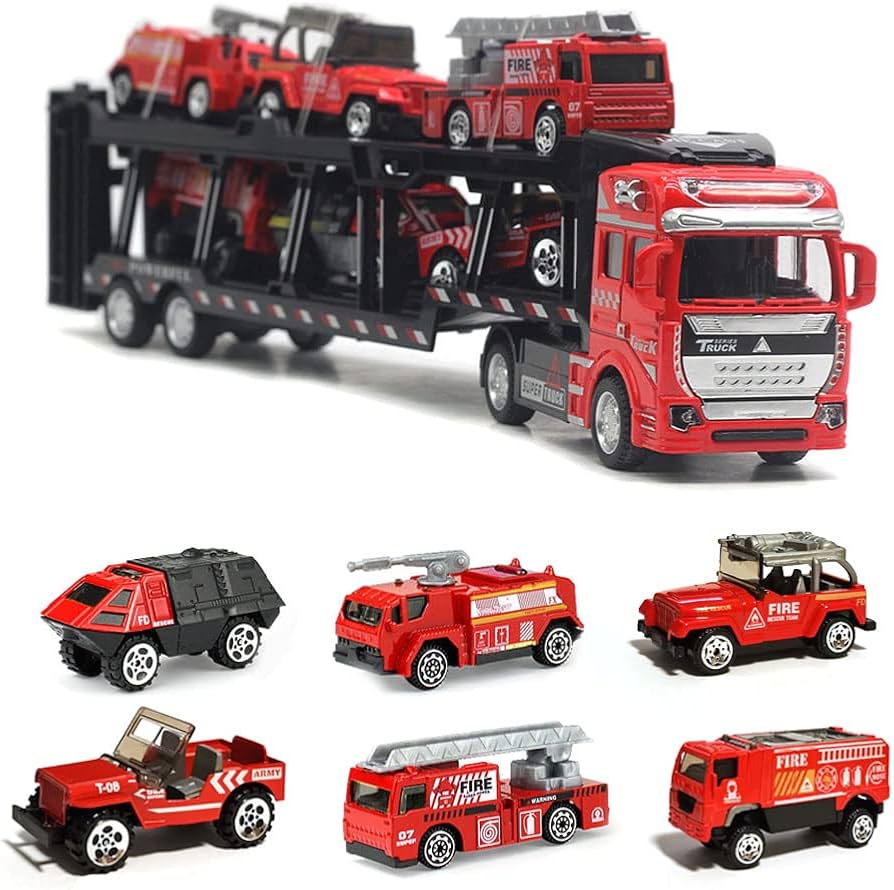 Amazon | Popgaga トレーラー ミニカーセット 大型トレーラー 合金製