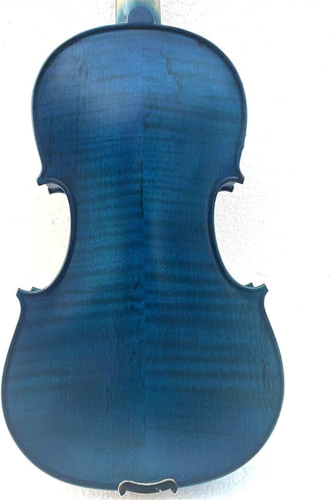 青色エレキバイオリン 本体と弓付き イヤホンはありません。 Amazon.co
