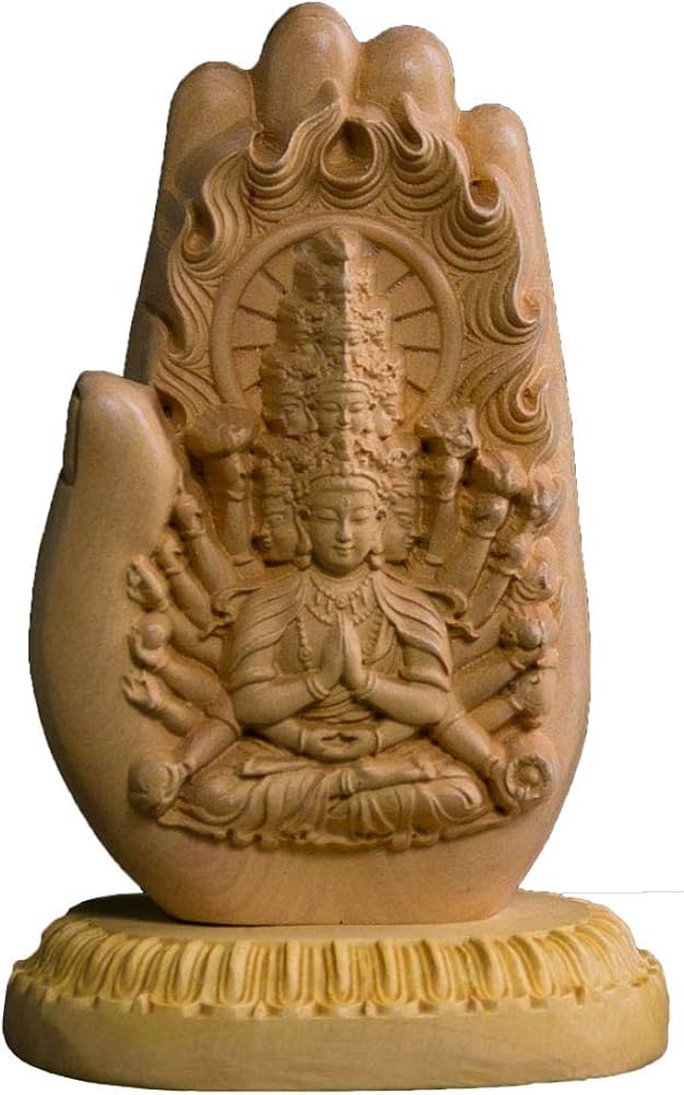 Amazon｜仏像 木彫り 置物 TheChanger 手作り 仏壇仏像 子年 【千手