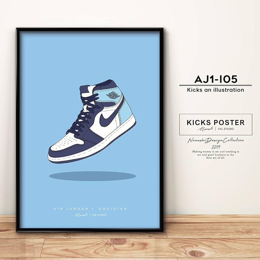 Amazon.co.jp: AJ1 オブシディアン/OBSIDIAN スニーカーポスター
