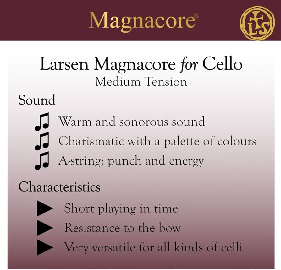 Amazon.com: Larsen Cello Strings (LCMC-MAGNACORE SET) : Musical