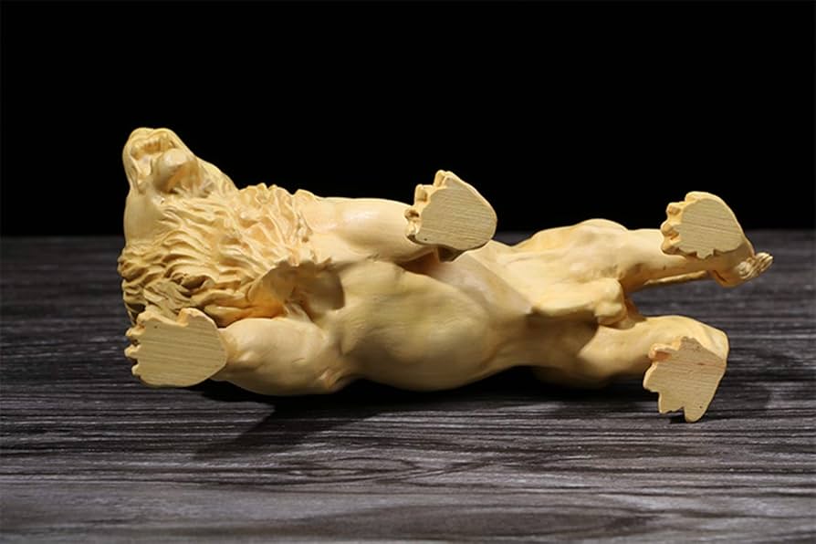 Amazon.co.jp: ライオンの彫刻像、木彫りライオン工芸品ライオンモデル