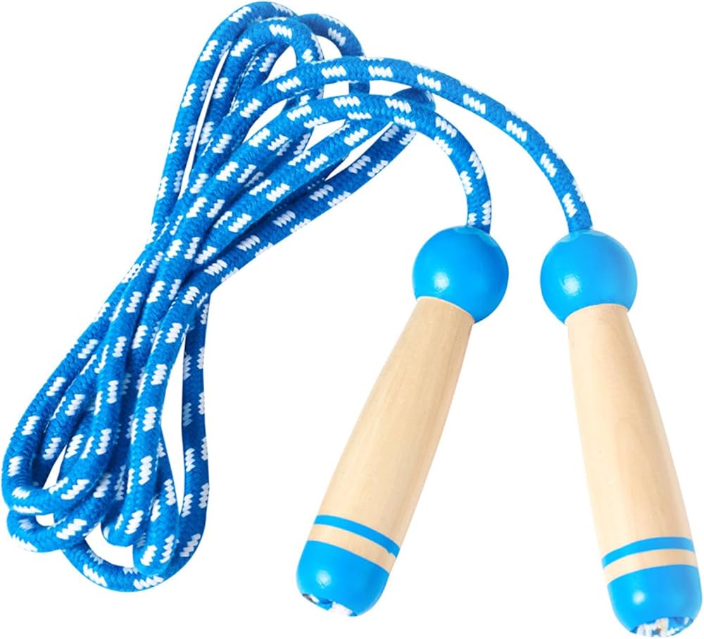 Amazon | 縄跳び子供、7 フィート調節可能な綿スキップ ロープ木製