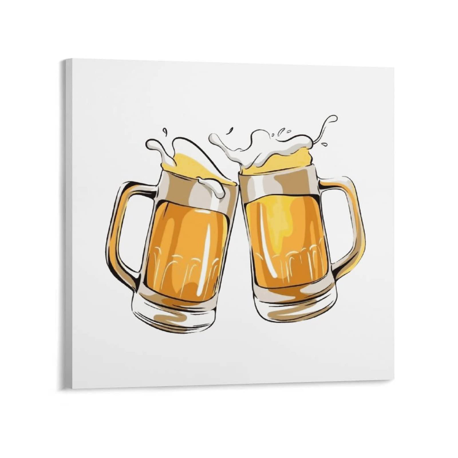 Amazon｜アートパネル ビール 乾杯 イラスト 装飾画 アートフレーム