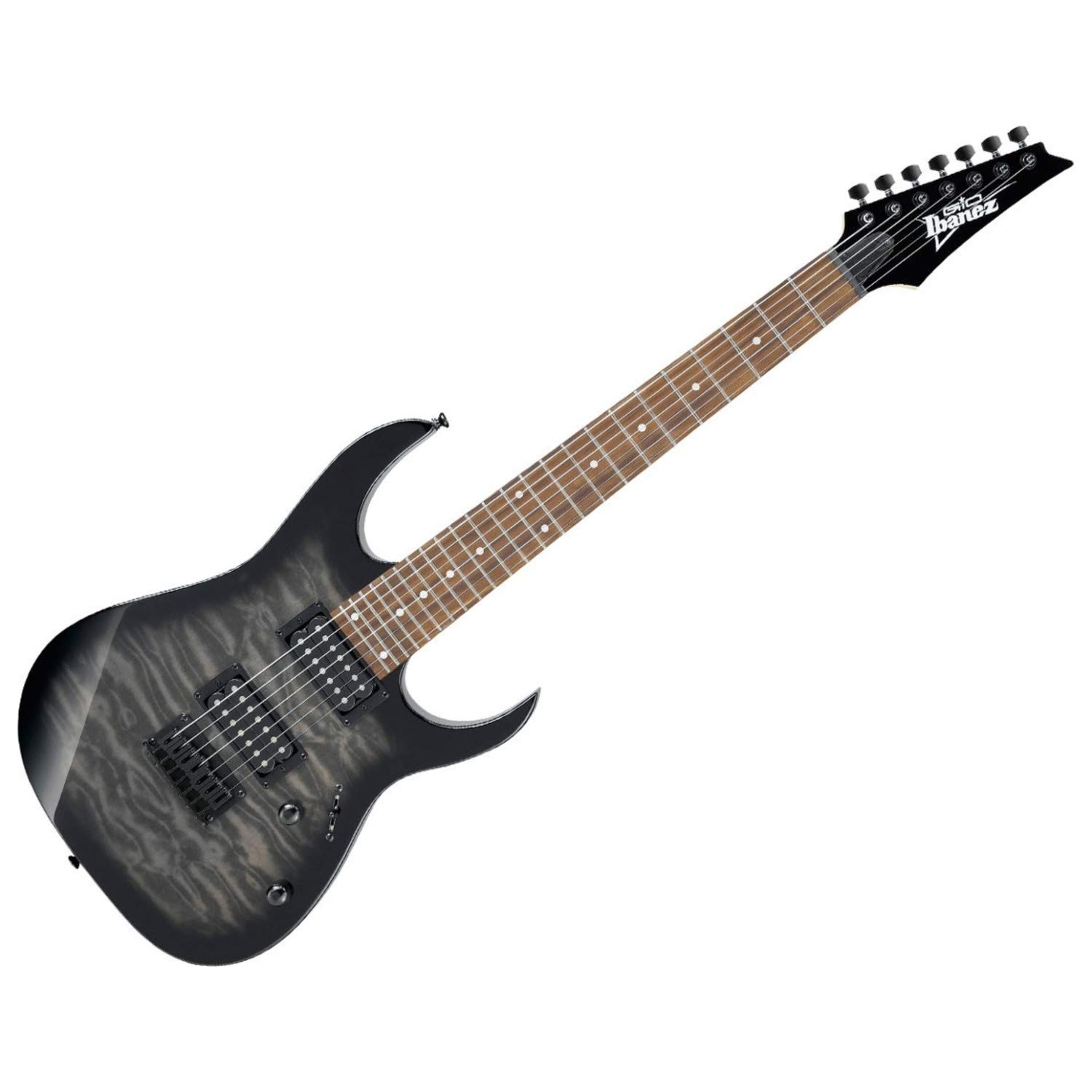 Amazon.com: Ibanez Gio GRG7221QA 7-String - Transparent Black