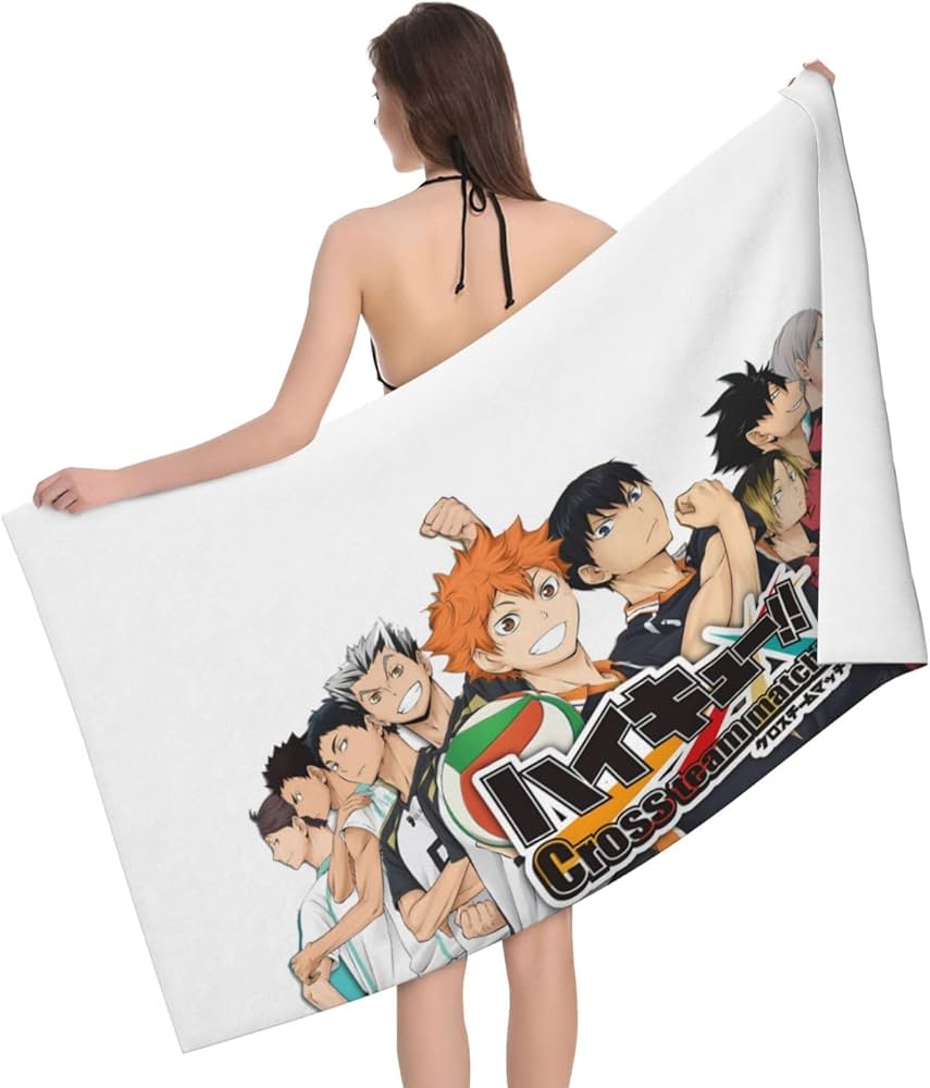 Amazon｜ハイキュー!! バスタオル マイクロファイバー 吸水 速乾 耐久