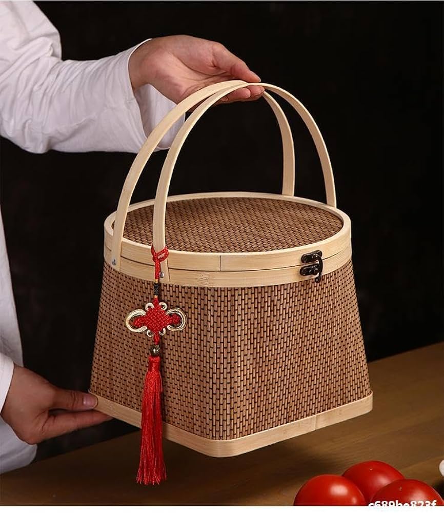 Amazon.co.jp: JOGIO竹籠 竹篭 カゴ 蓋付き カゴ 蓋付き 収納ケース 編