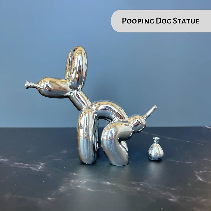 Amazon.co.jp: うんち犬の彫刻 シルバー ペット愛好家への楽しいギフト