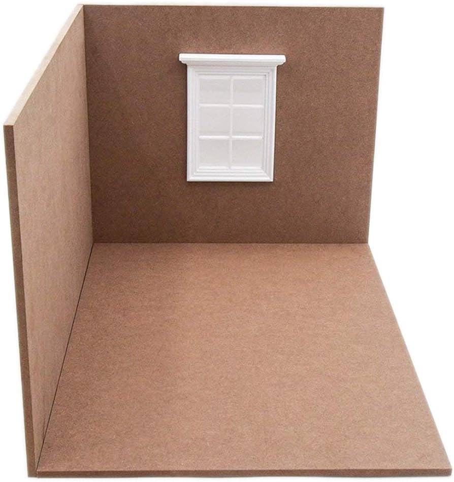 Amazon.co.jp: 1/12 ミニチュア 背景ボード 部屋 三面 ドールハウス