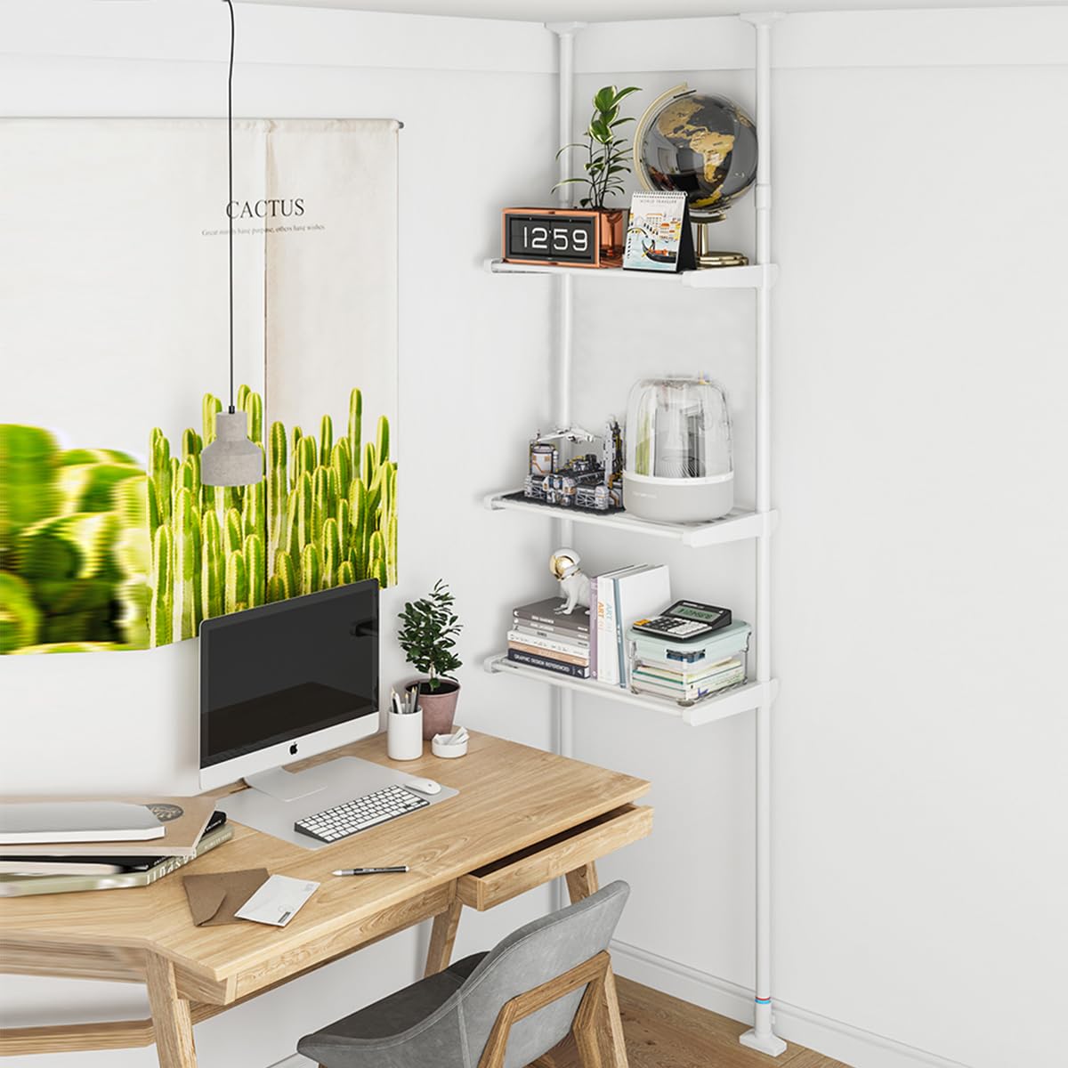 Amazon｜ランドリーラック 洗濯機ラック 突っ張り 幅40/51/62/72 高さ