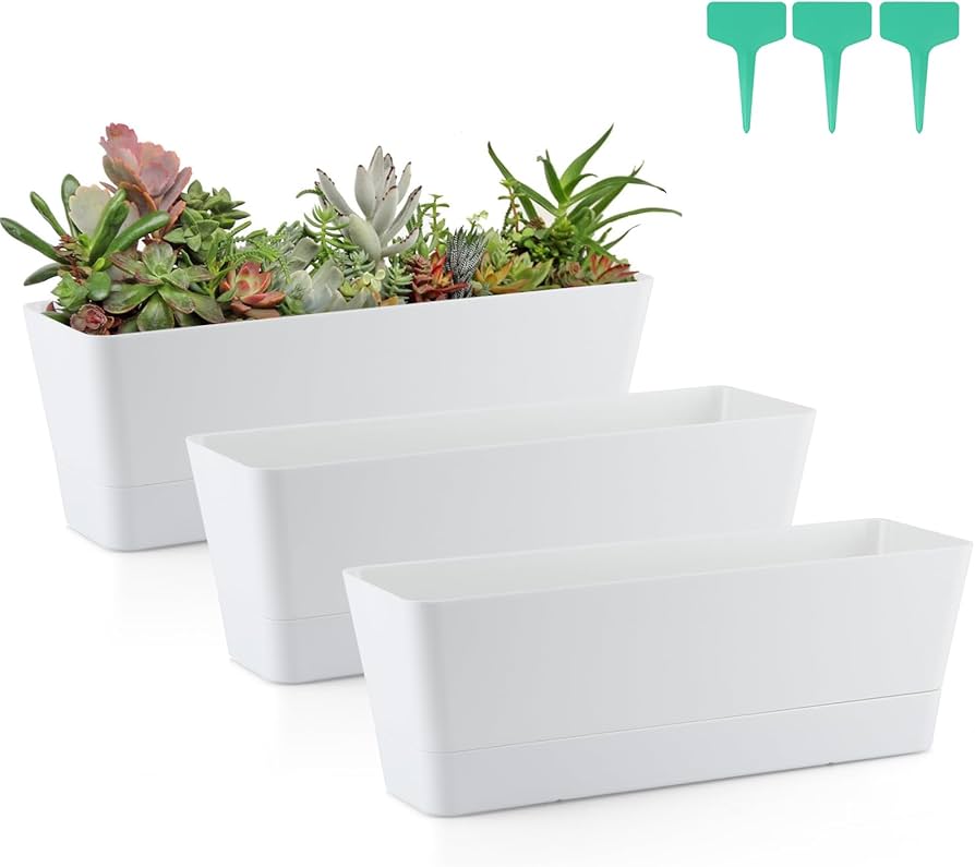 Amazon.com: Skelang 3 Pcs Rectangular Plant Pot, 12