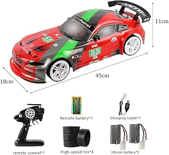 Amazon.co.jp: Grandeals RC ドリフトカー 1:10 リモートコントロール
