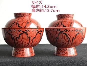 Amazon.co.jp: 輪島塗 最高峰 慶塚 作 天然木 漆塗 刷毛目 花絵 高台