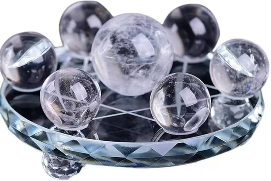 Amazon.co.jp: 風水グッズ 水晶七星陣 水晶玉 白水晶 クリスタル