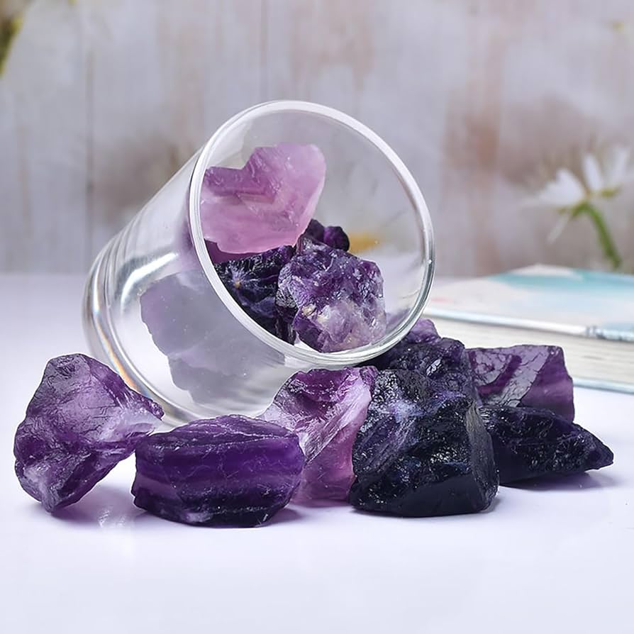 Amazon.co.jp: SUKIMIND 400gセット パープルフローライト 原石 天然石