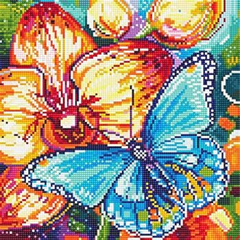 Dreamer Designs 5D-Diamant-Malerei-Set, Schmetterlings-Orchidee