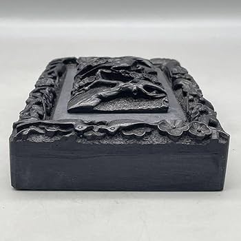 Amazon.co.jp: 書道具 硯 高級 すずり 鳥 梅 桜 松 中国美術 彫刻 骨董