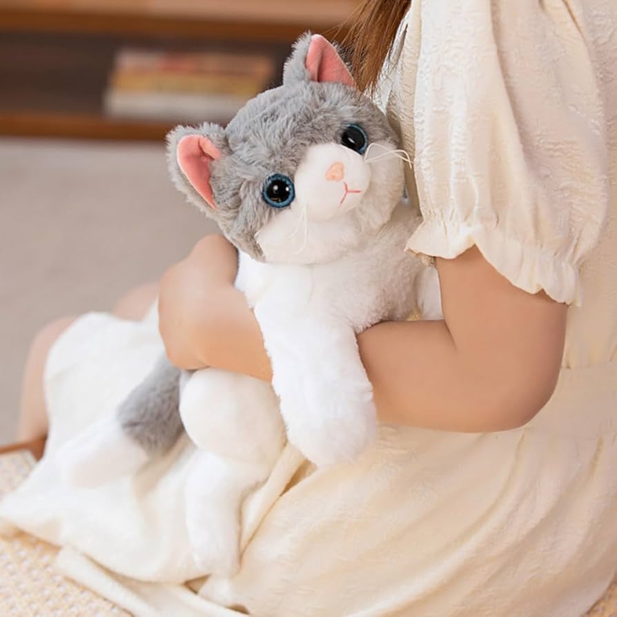 Amazon.co.jp: ぬいぐるみ グレー猫 リアル 50cm 大きい ネコ 猫