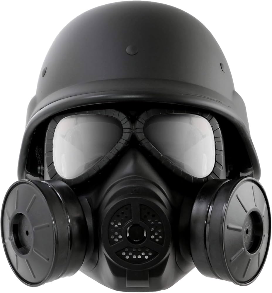 Amazon.co.jp: ガスマスク サバイバルゲームマスク (3点セット/マスク+