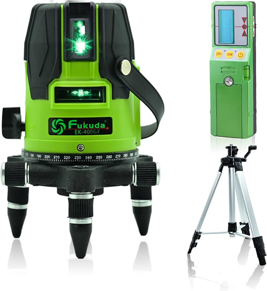 Amazon | FUKUDA 5ライン グリーンレーザー墨出し器 EK-400GX【受光器+