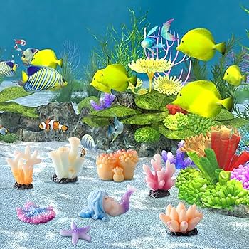 Amazon | HyzaPhix アクアリウム 水槽 ミニチュア 16種類セット 人魚