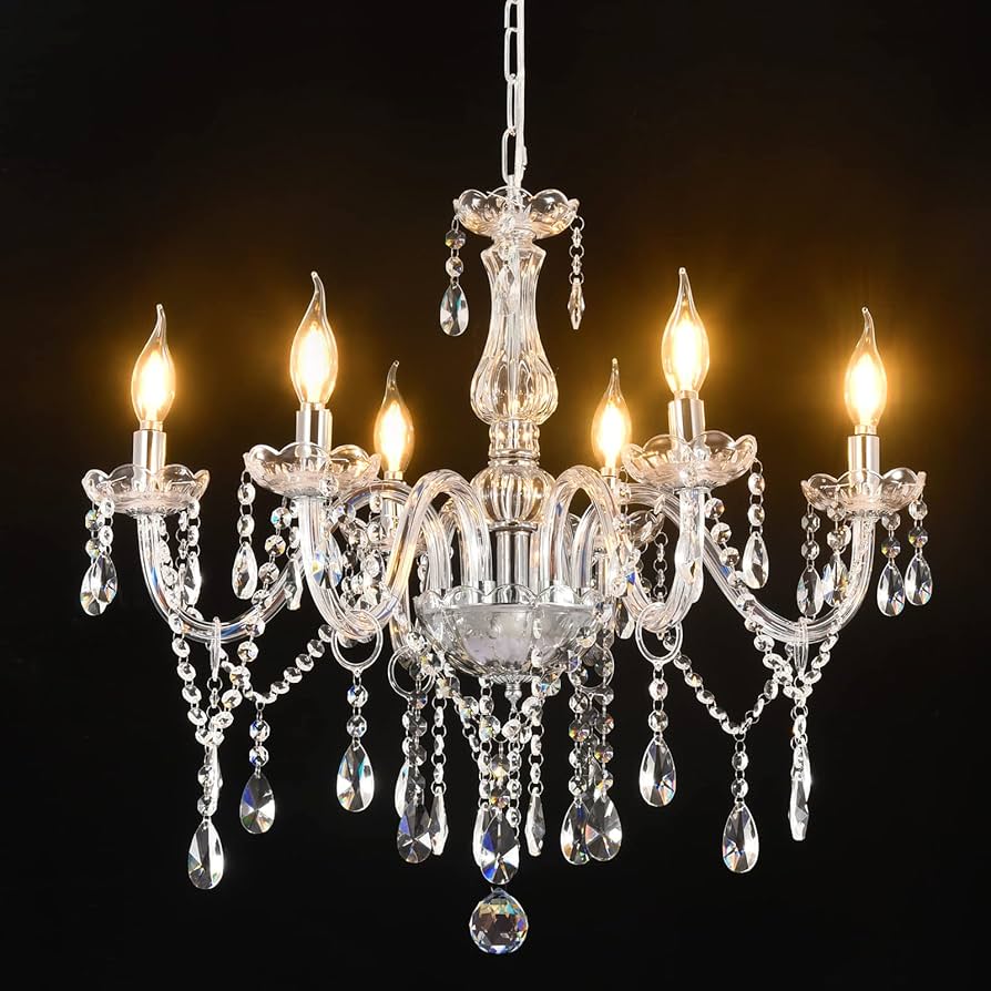 Amazon.co.jp : シャンデリア クリスタル (プラスチックではない) 6灯