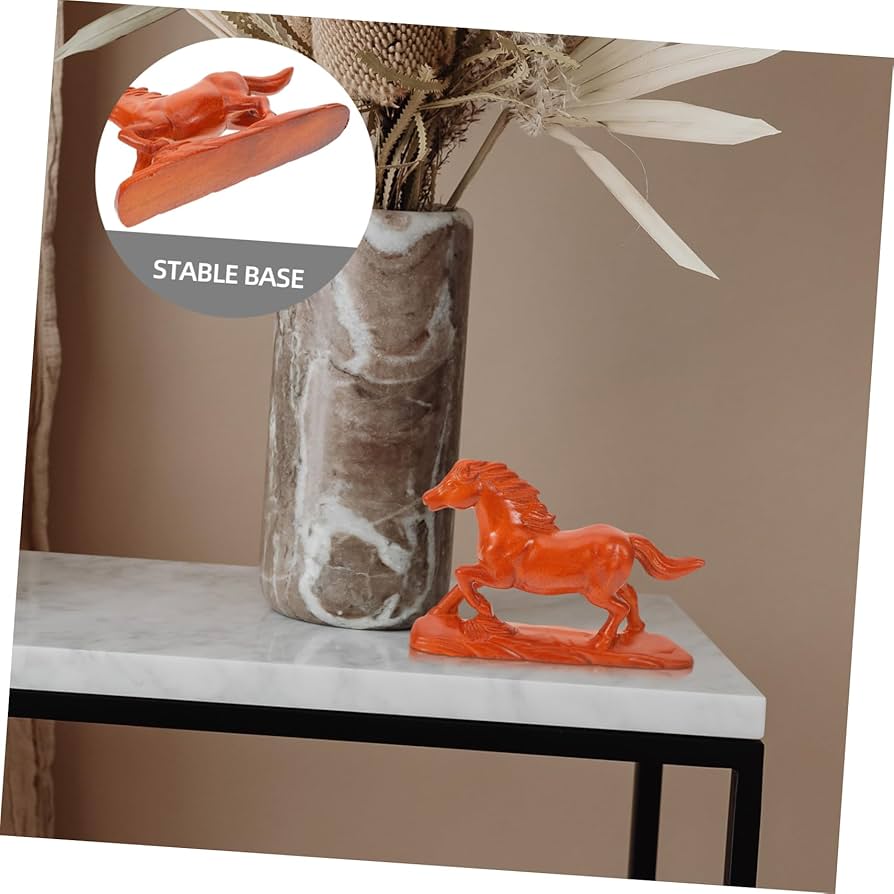 Amazon.co.jp: HOOTNEE 木製馬の置物 馬の彫刻 デスクトップ装飾 家用