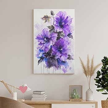 Amazon.co.jp: 絵画 美しい咲く花の水彩画インテリア 絵画 魅力的な花