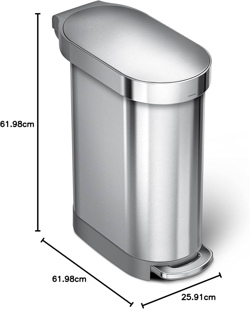 Amazon｜シンプルヒューマン ゴミ箱 45リットル スリム ステップカン
