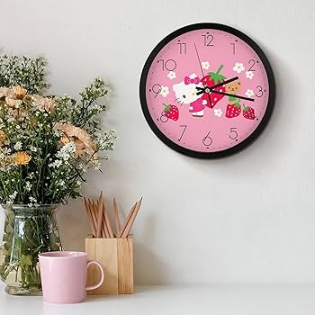 Amazon.co.jp: ハローキティ 掛け時計 おしゃれ 北欧 壁掛け時計 静音