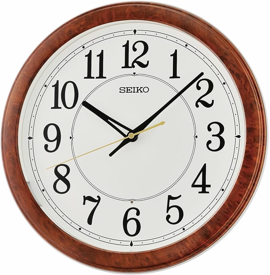 Amazon.co.jp: セイコー 掛け時計 Hi/Lo 蓄光 ブラウン×ホワイト