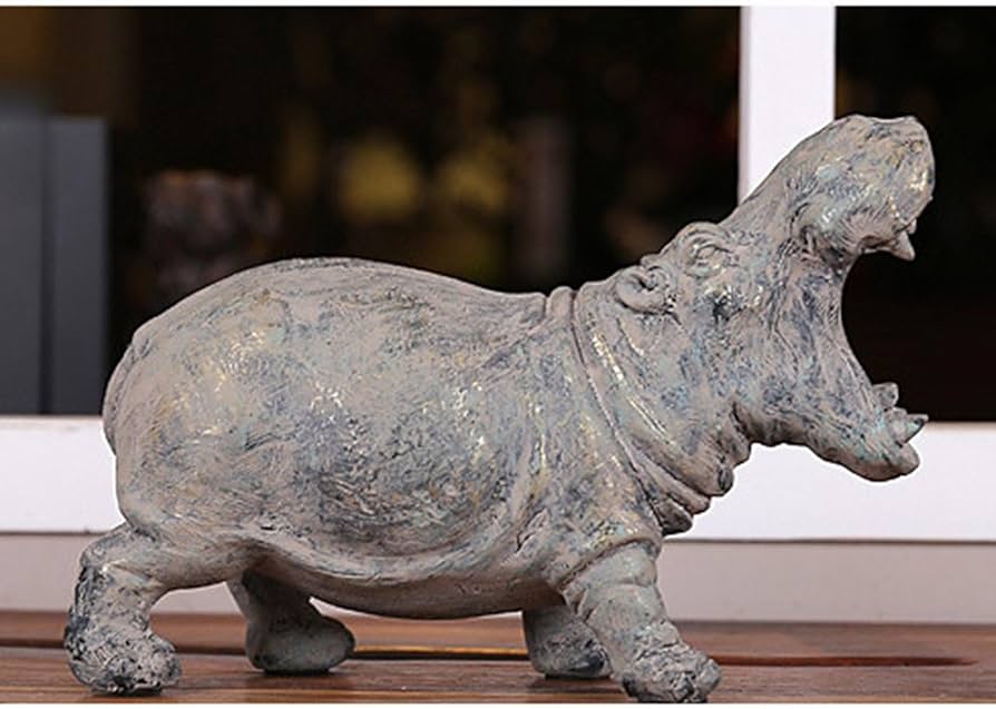 Amazon.co.jp: 置物 カバの置物 リアル 鎮宅 招財 厄除け 開運