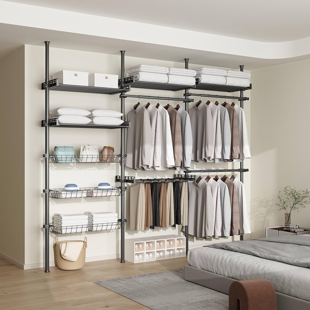 Amazon｜突っ張りハンガーラック 伸縮式ワードローブ たて・よこ伸縮