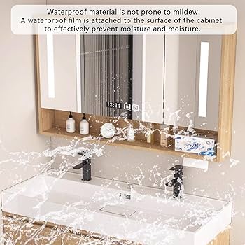Amazon.co.jp: ミラーキャビネット 洗面所 木製,ミラーキャビネット
