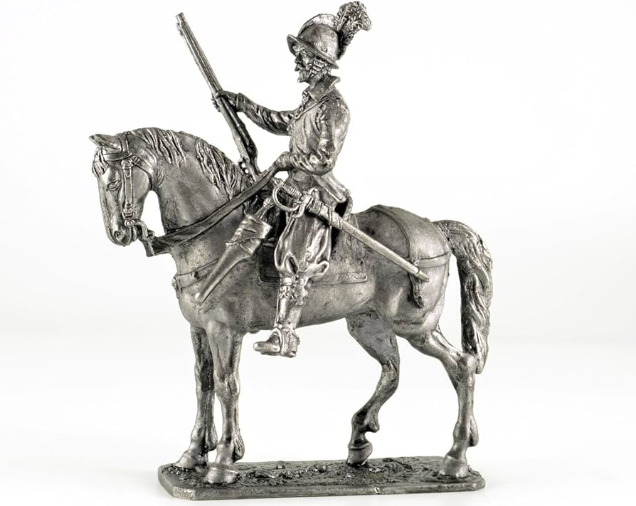 Amazon | 馬に乗ったヨーロッパの射手、1600年。金属の彫刻