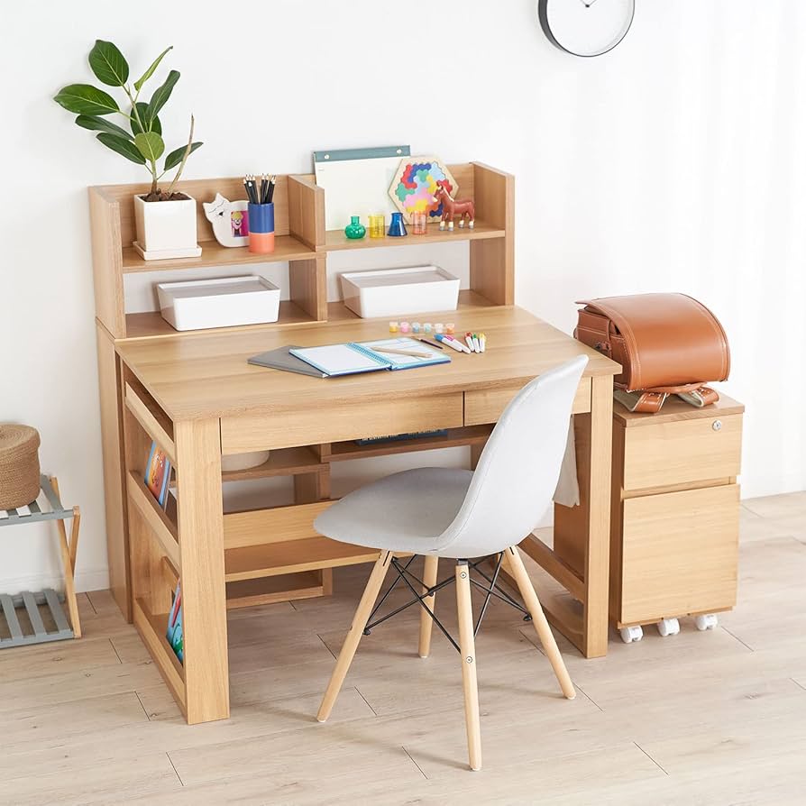 Amazon.co.jp: LOWYA ロウヤ 学習机 勉強机 学習デスク 3点セット 本棚